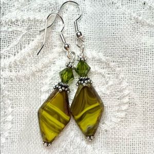 Swarovski crystals, sterling silver, vintage premium bead earrings: 1 of a kind!
